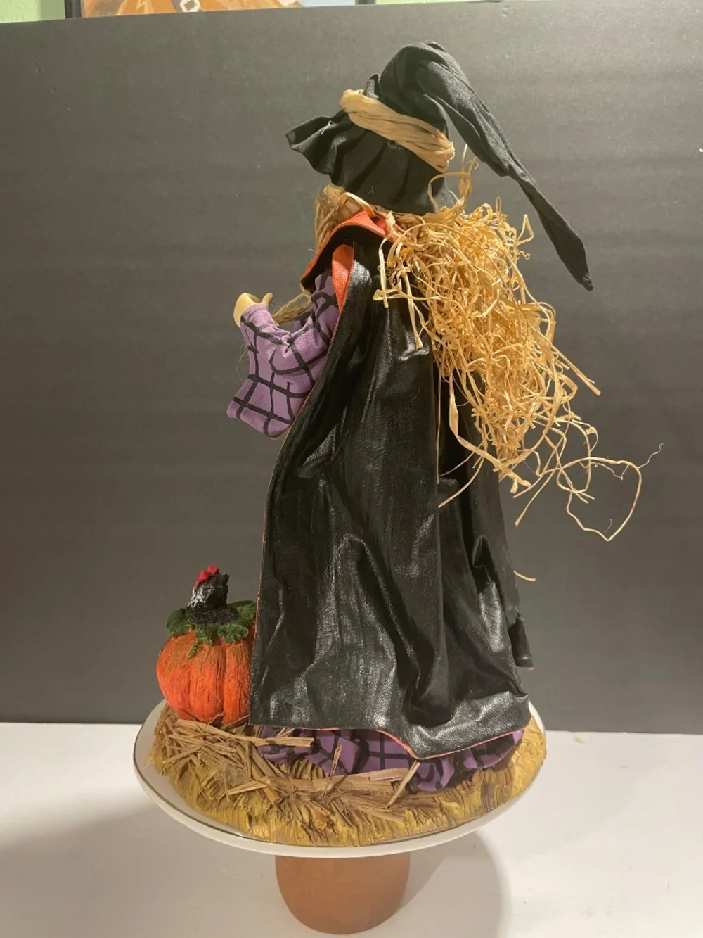 Fabric Mache' Trick or Treating Witch W/ Jack O Lanterns Halloween Decor